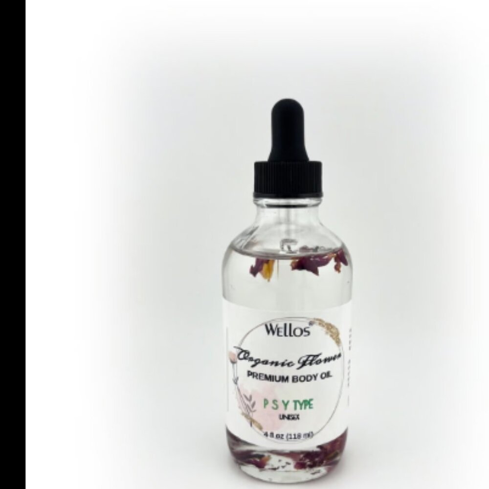 WELLOS ORGANIC FLOWER BODY OIL PSY 4oz